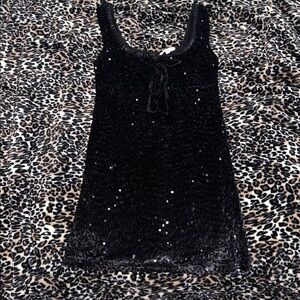Promesa Black Sequin Mini Dress